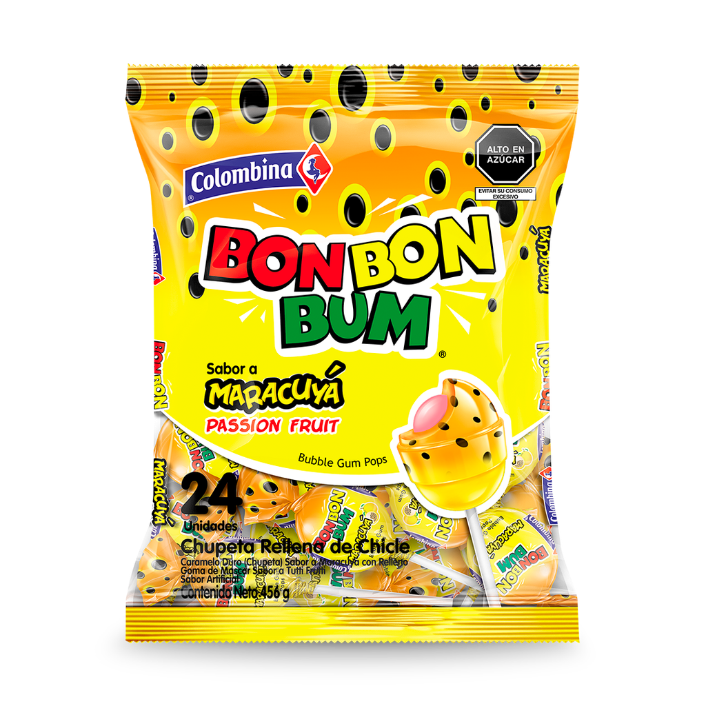 Bon Bon Bum Chicle Maracuyá, 24 Uds