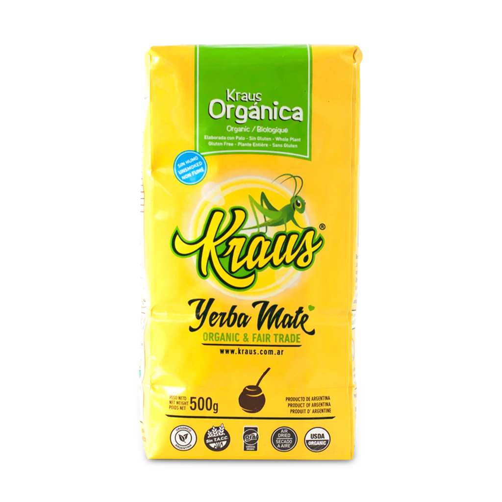 Kraus Yerba Mate Orgánica Fair Trade con Palo (Sin Ahumar) 500 Grs