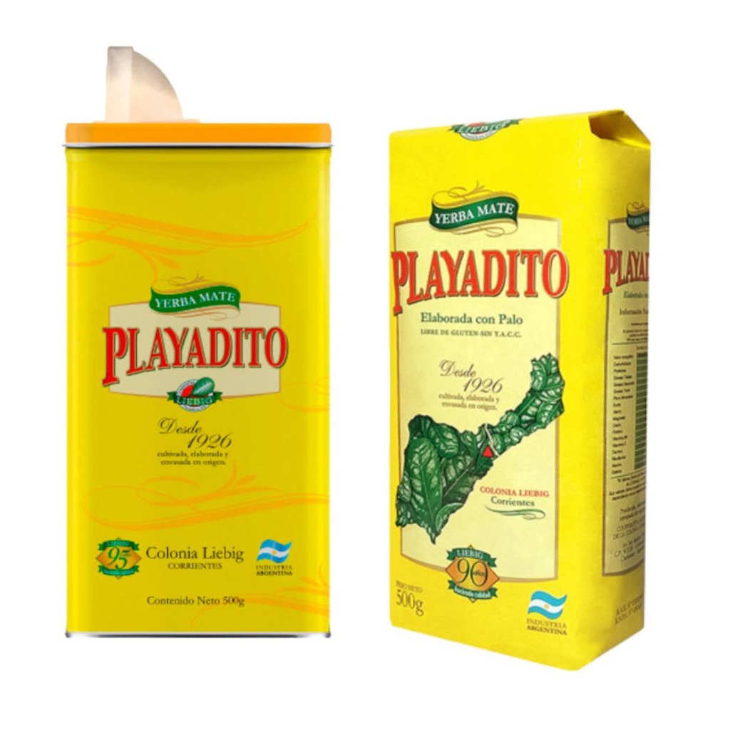 Yerbero Playadito con paquete Yerba Mate 500g