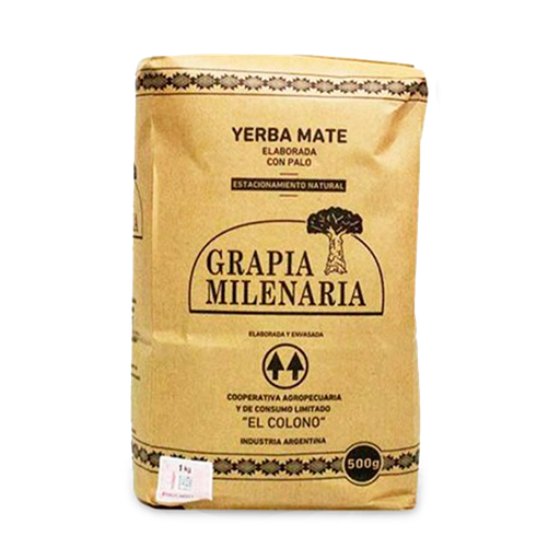 [ORG-GRAP-500] Yerba Mate Agroecológica Grapia Milenaria 500 Grs