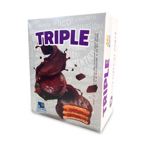 [PBA-ALFA-3CH] Alfajor Punta Ballena Triple Chocolate - 12 Unidades