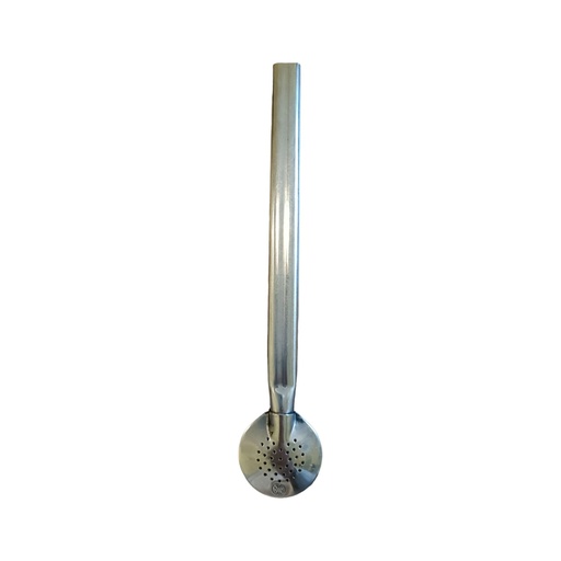 [BOM-INOX-CHA] Bombilla de Acero Inoxidable Chata 17 cms