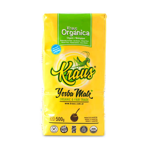 [KRA-PALO-500] Kraus Yerba Mate Orgánica Fair Trade con Palo (Sin Ahumar) 500 Grs